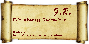 Fáskerty Radomér névjegykártya